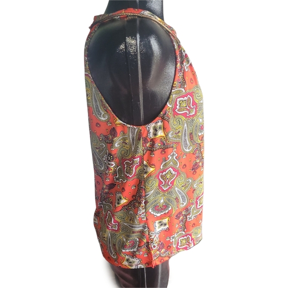 Knapp Studio Red Paisley Print Halter Top L - Picture 3 of 6